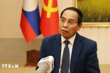 Bounthong Chitmany, miembro del Buró Político y permanente del Secretariado del Comité Central del Partido Popular Revolucionario de Laos (PPRL) y vicepresidente de ese país (Foto: VNA)
