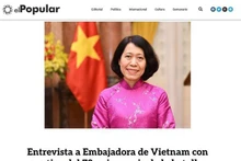 El Popular, órgano oficial del Partido Comunista de Uruguay, publica la entrevista con la embajadora vietnamita en Argentina, Ngo Minh Nguyet. (Foto: VNA)