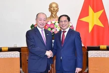 El ministerio de Relaciones Exteriores de Vietnam, Bui Thanh Son, y el vicecanciller japonés Takagi Kei. (Fotografía: baoquocte.vn)