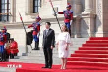 [Foto] Presidenta de Perú preside ceremonia de bienvenida a su homólogo de Vietnam