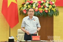 El presidente de la Asamblea Nacional de Vietnam, Tran Thanh Man, habla en la cita. (Foto: Nhan Dan)