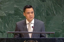 El embajador Dang Hoang Giang, representante permanente de Vietnam ante la Organización de las Naciones Unidas, habla en la cita. (Foto: VNA)