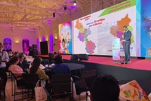 Tran Phu Lu, director del Centro de Promoción de Inversiones y Comercio de Ciudad Ho Chi Minh, interviene en el evento (Fotografía: VNA)