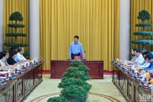 El presidente vietnamita, Luong Cuong, sostiene una sesión de trabajo con el personal de la Oficina Presidencial. (Foto: Nhan Dan)