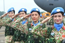 Mujeres soldados vietnamitas en la Misión Unisfa en Abyei. (Fotografía: vnexpress.net)