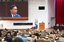 El vicefiscal general vietnamita Ta Quang Khai habla en el evento. (Foto: VNA)