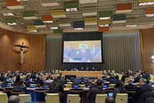 El embajador Dang Hoang Giang, representante permanente de Vietnam ante la ONU, habla en el evento. (Foto: VNA)