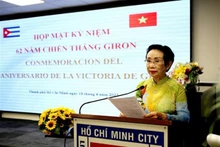 Truong Thi Hien, presidenta de la Asociación de Amistad Vietnam-Cuba en Ciudad Ho Chi Minh, en la ocasión (Fotografía: VNA)
