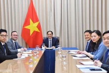 El ministro de Relaciones Exteriores de Vietnam, Bui Thanh Son, en la conferencia virtual con su homóloga de Relaciones Exteriores y Cooperación de Mozambique,Veronica Macamo Dlhovo. (Fotografía: baoquocte.vn)