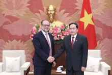 El vicepresidente permanente de la Asamblea Nacional, Tran Thanh Man (derecha), y el ministro de Asuntos Exteriores de Austria, Alexander Schallenberg (Fotografía: VNA)