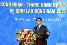 El primer ministro de Vietnam, Pham Minh Chinh, habla en el evento (Fotografía: Nhan Dan)