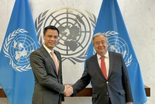 El secretario general de las Naciones Unidas, Antonio Guterres, y el embajador Dang Hoang Giang, representante permanente de Vietnam ante la ONU (Foto: VNA)