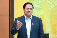 El primer ministro Pham Minh Chinh habla en la cita (Foto: Nhan Dan)