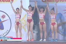 Atletas vietnamitas ganan medalla de oro en Campeonato Asiático de Relevos 2024 (Foto: dangcongsan.vn)