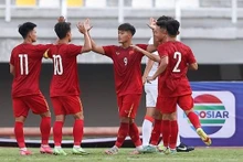 Jugadores vietnam itas celebran el gol. (Fotografía: VNA)