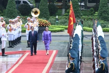 [Foto] Premier vietnamita preside ceremonia de bienvenida a su homóloga tailandesa