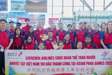 La delegación de atletas con discapacidad de Vietnam (Fotografía: VNA)