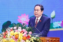 El presidente de la Asamblea Nacional de Vietnam, Tran Thanh Man, habla en la cita. (Foto: VNA)