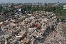 Escombros vistos en Mandalay, Myanmar, tras el terremoto del 28 de marzo (Foto: VNA)