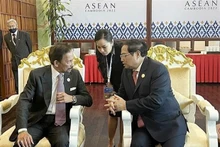 El primer ministro Pham Minh Chinh (derecha) se reúne con el Sultán Haji Hassanal Bolkiah de Brunei. (Fotografía: VNA)