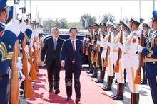 La ceremonia de despedida al presidente Vo Van Thuong (Fotografía: VNA)
