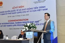 El viceministro de Relaciones Exteriores de Vietnam, Ha Kim Ngoc, habla en el evento. (Fotografía: VNA)