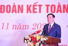 El presidente de la Asamblea Nacional, Vuong Dinh Hue, en el evento (Fotografía: Nhan Dan)