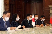 La miembro del Buró Político y presidenta del Grupo de Parlamentarios de Amistad Vietnam – Japón, Truong Thi Mai, realizó una visita de trabajo en Japón. (Fotografía: VNA)