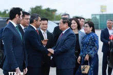 El primer ministro Pham Minh Chinh, su esposa y una delegación de alto rango de Vietnam parten de Hanói rumbo hacia Medio Oriente. (Foto: VNA)