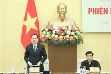 El miembro del Buró Político y vicepresidente permanente de la Asamblea Nacional, Tran Thanh Man, en la sesión (Fotografía: VNA)