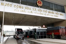Circulación de mercancías a través de la puerta fronteriza de Lao Cai (Fotografía: VNA)