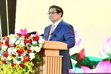 El primer ministro de Vietnam, Pham Minh Chinh, interviene en la cita (Foto: Nhan Dan)