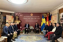 La delegación de la Auditoría Estatal de Vietnam visita la Embajada vietnamita en Suecia (Foto: VNA)
