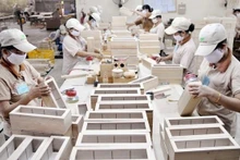 Una línea de producción maderera. (Fotografía: VNA)