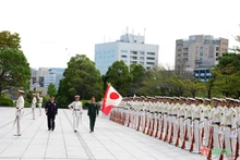 Acto de bienvenida al coronel general Nguyen Tan Cuong, jefe del Estado Mayor del Ejército Popular y viceministro de Defensa de Vietnam. (Fotografía: qdnd.vn)