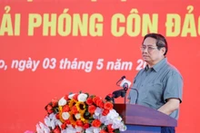El primer ministro de Vietnam, Pham Minh Chinh, interviene en la cita (Foto: Nhan Dan)