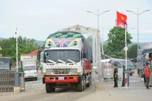 En la puerta fronteriza internacional de Tinh Bien (Foto: VNA)