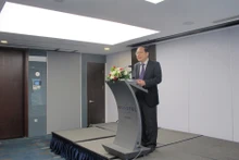 El viceministro de Recursos Naturales y Medio Ambiente Le Cong Thanh habla en el evento (Foto: baotainguyenmoitruong.vn)