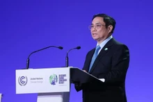 El primer ministro de Vietnam, Pham Minh Chinh, habla en la XXVI Conferencia de las Partes de la Convención Marco de las Naciones Unidas sobre el Cambio Climático (COP26). (Foto: VNA)