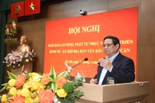 El primer ministro de Vietnam, Pham Minh Chinh, interviene en la cita (Foto: Nhan Dan)