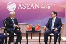 El primer ministro de Vietnam, Pham Minh Chinh, se reúne con su homólogo de Timor Oriental, Xanana Gusmao (Fotografía: VNA)