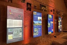 Paneles con información sobre la Ciudadela Imperial de Thang Long. (Fotografía: VNA)