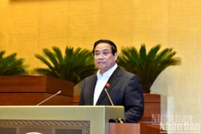 El primer ministro de Vietnam, Pham Minh Chinh, habla en la cita. (Foto: Nhan Dan)