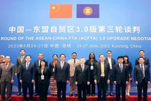 Funcionarios asistentes a la tercera ronda de negociaciones sobre el Área de Libre Comercio Asean-China versión 3.0 (Fotografía: HK01)