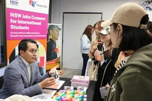Estudiantes conectan con las empresas para buscar oportunidad laboral (Fotografía: VNA)