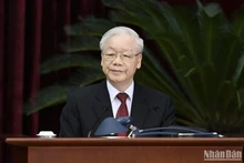 El secretario general del Partido Comunista de Vietnam, Nguyen Phu Trong, habla en el evento (Foto: Nhan Dan)