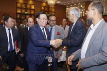 El presidente de la Asamblea Nacional de Vietnam, Vuong Dinh Hue, y los delegados en el foro (Foto:VNA)