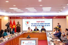 La conferencia de prensa sobre el lanzamiento del IX Premio Nacional de Información Exterior tiene lugar en la Agencia Vietnamita de Noticias. (Foto: VNA)
