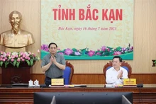 El primer ministro de Vietnam, Pham Minh Chinh, en la reunión (Foto: VNA)