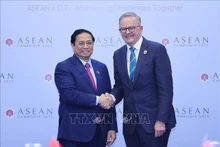 El primer ministro vietnamita, Pham Minh Chinh (izquierda), y su homólogo australiano, Anthony Albanese, (Foto:VNA)